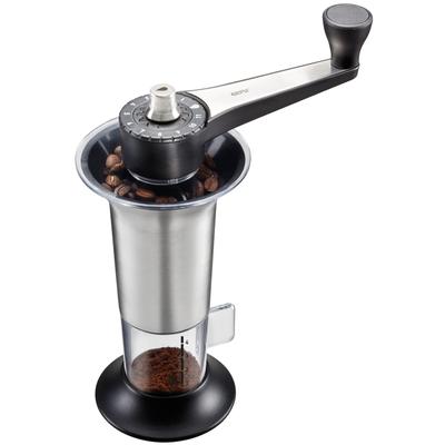 Kaffeemühle GEFU "»LORENZO«", silber (silberfarben, schwarz), Kaffeemühlen, mit 11 Mahlstufen, aus hochwertigem Edelstahl und Kunststoff