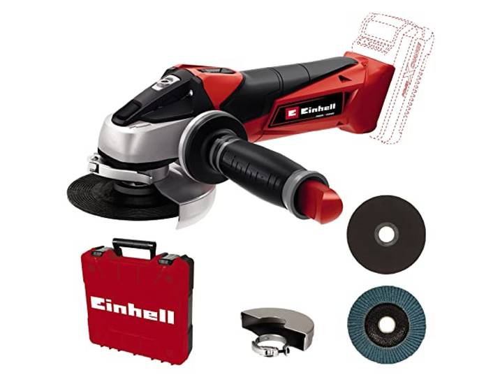 Einhell Meuleuse d'angle Ø115mm sans fil TE- AG 18/115 Li-Solo Power X-Change (18V\, Régime : 8500 trs/min\, Profondeur de coupe : 28 mm) Livré sans Batterie ni Chargeur