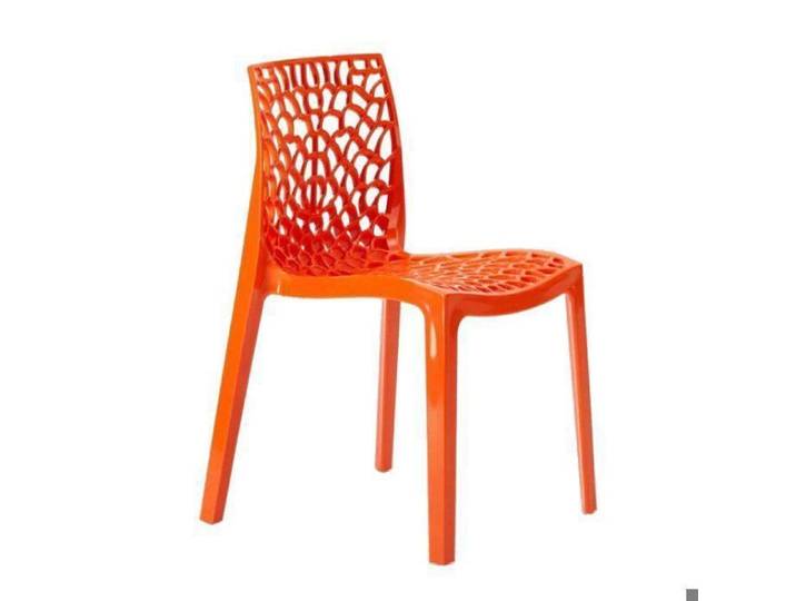 Chaise Polypropylène Design Nid d'Abeille de Jardin Bistrot Gruvyer Grand Soleil - Orange