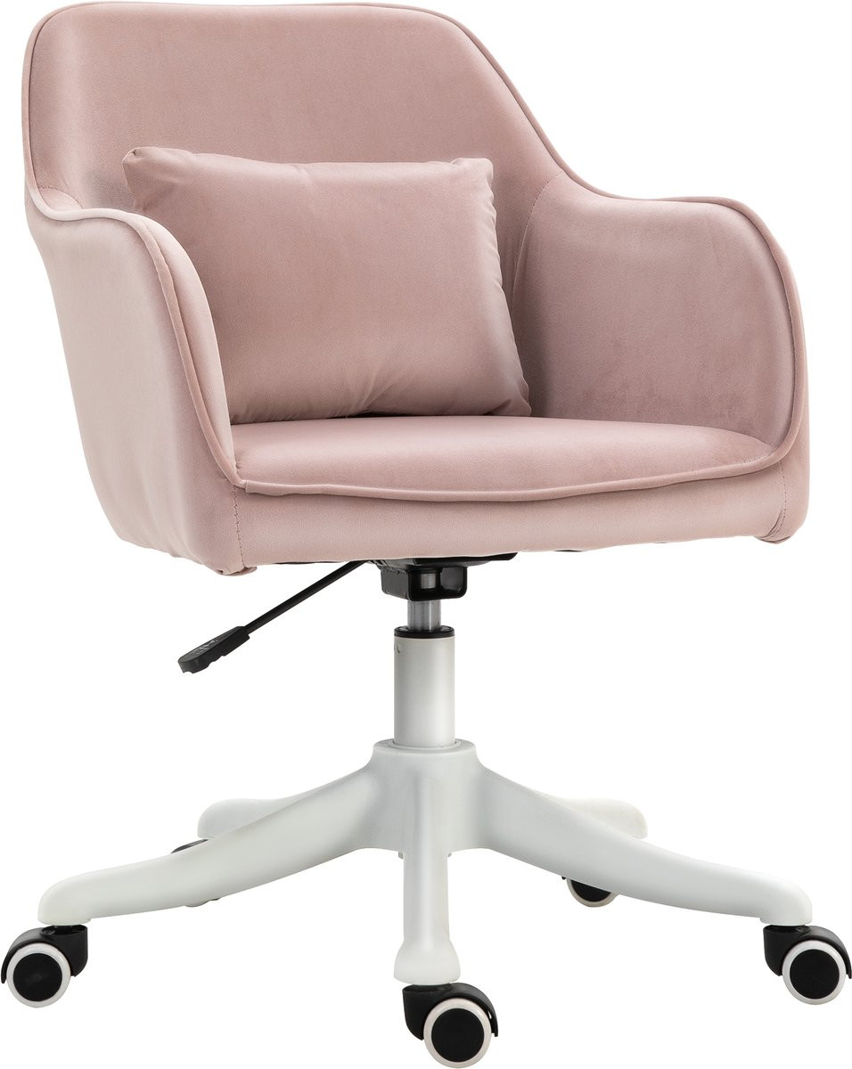 Ergonomische Bureaustoel met Massagefunctie, 360° Draaibaar, Roze