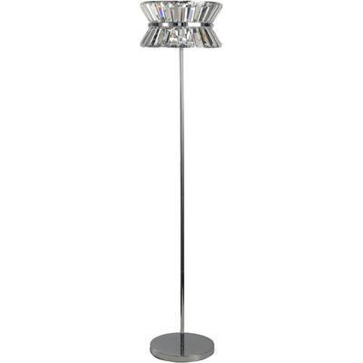 SEARCHLIGHT Stehlampe "Stehlampe Uptown, 3-flammig", silber (chrom und klar), 3, Ø 34cm H: 150cm, 1 Stk., Leuchten, Glamourös, Stehlampe