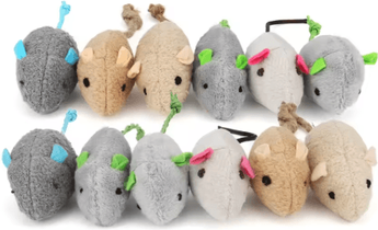 Inspire Picks Rattle Catnip Mouse Toys For Interactive Indoor Play random Color 12 Pcs