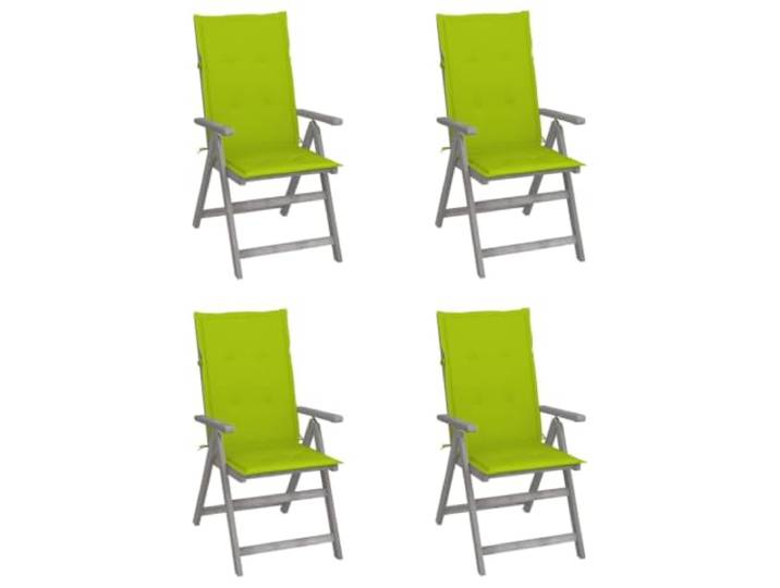 HEFZGDB Grauer Outdoor-Armlehnstuhl aus massivem Akazienholz mit 5-Fach Verstellbarer Rückenlehne und Komfort-Auflage für Garten, Terrasse und Balkon, langlebiger Hochlehner bis 110