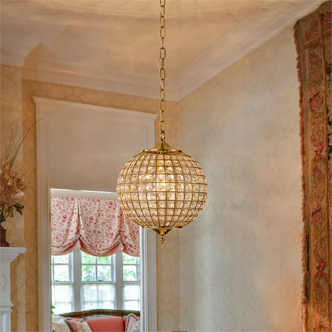 Mercer41 French Country Crystal Chandelier Orb Pendant Light 32