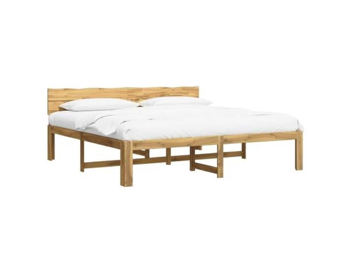 KTHLBRH Doppelbett mit Kopfteil ROSTOCK weiß 200 x 200 cm Massives Akazienholz, Kanten-Finish, Freilaufhöhe 32 cm, max. Gewicht 140 kg