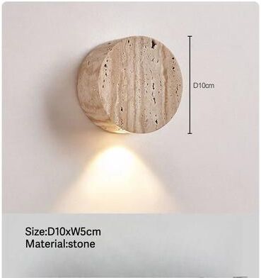 Uplift Picks Nordic Glow Travertine Stone LED Wall Sconce q natural Light