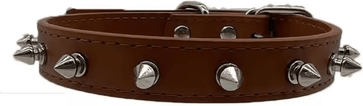 Inspire Curations RebelPaws Adjustable Studded Pet Collar brown m