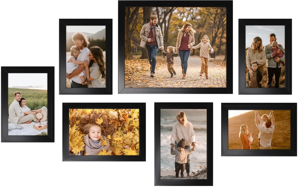 Omgoods Set van 7 Perspex Fotolijsten in Verschillende Formaten