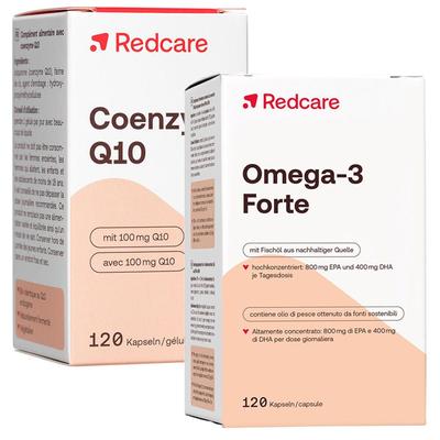 Redcare Omega-3 Forte + Coenzym Q10 120+120 St Set