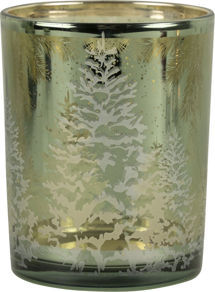 Mars & More Theelichthouder Dennenboom Groen 12 cm