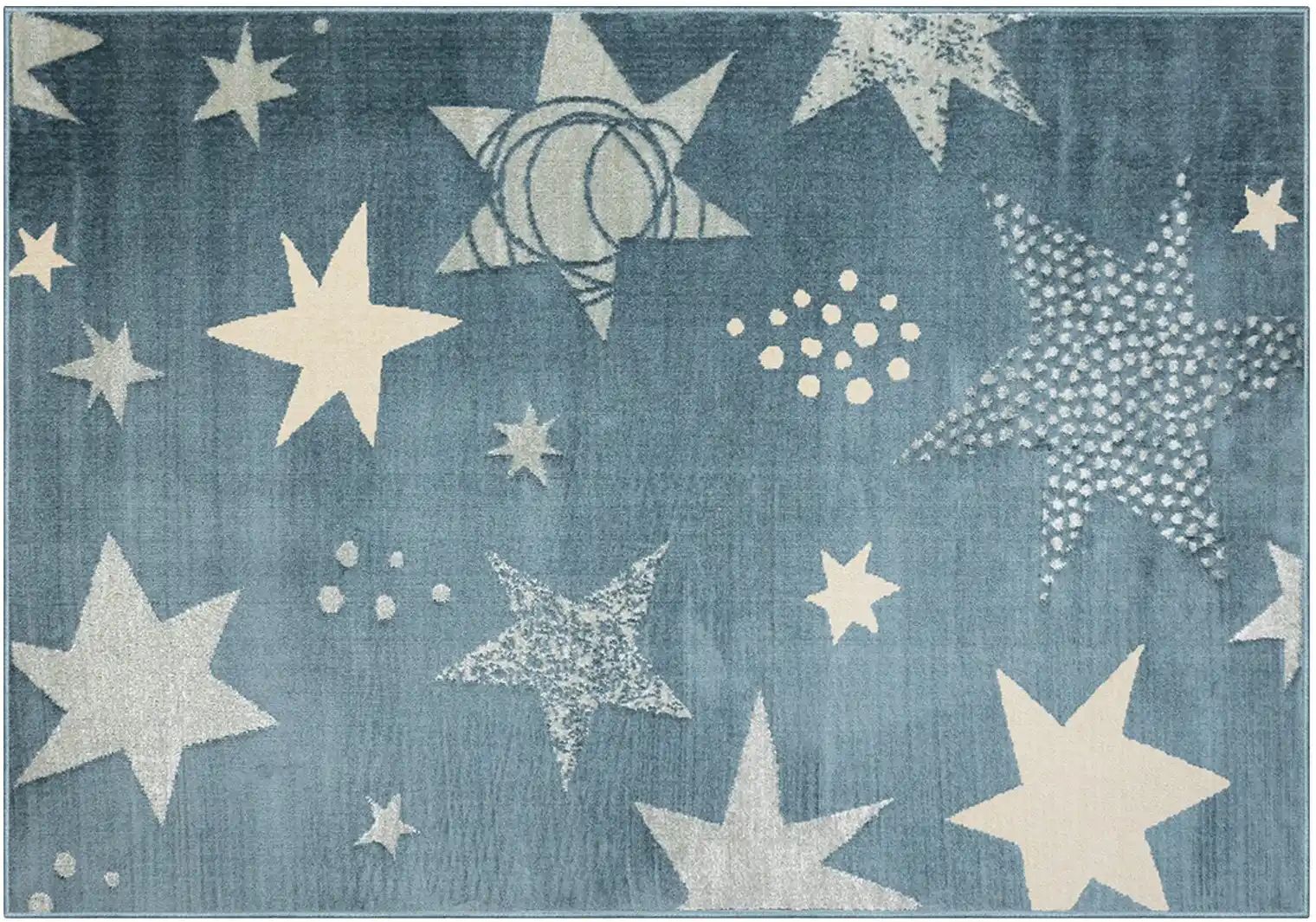 KJUT Webteppich  Star ¦ blau ¦ Synthetische Fasern ¦ Maße (cm): B: 133