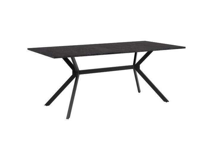 Mid.you Esstisch, Schwarz, Schiefer, rechteckig, Stativgestell, 180x90x75 cm, Esszimmer, Tische, Esstische