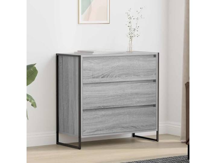 HEFZGDB Industrielles Sideboard mit Stahlbeinen und funktionalem Stauraum im modernen Wohnzimmer Aufbewahrung Design aus Holzwerkstoff im industriellen Stil Sideboard Grau Sonoma-Optik
