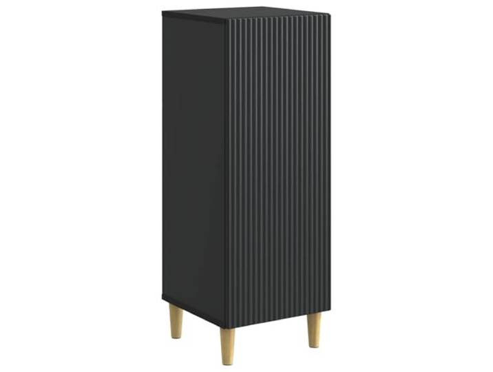 TEKGHUT Sideboard Schwarz 33 x 34,5 x 90 cm Holzwerkstoff Vintage-Design, konische Beine, 90°-Pendelscharnier, Bretterregale, Holzwerkstoff-Oberfläche, Wohnzimmer
