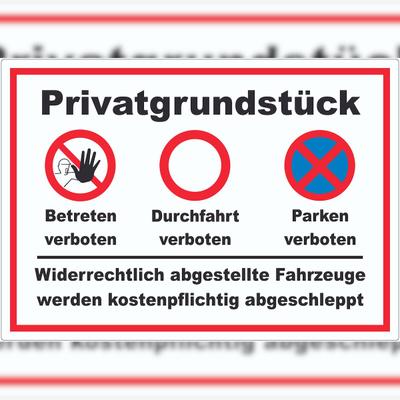 HB-Druck Privatgrundstück Parken verboten Aufkleber A5 (148x210mm)