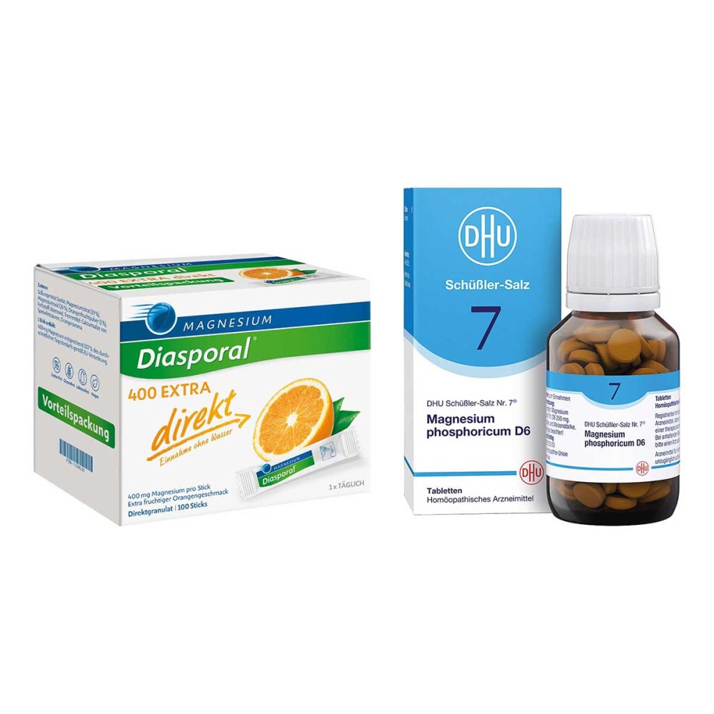 Magnesium Diasporal 400 Extra und DHU Schüßler-Salz Nummer 7 08105232