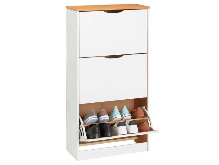 SCHUHSCHRANK BASIL weiß/braun