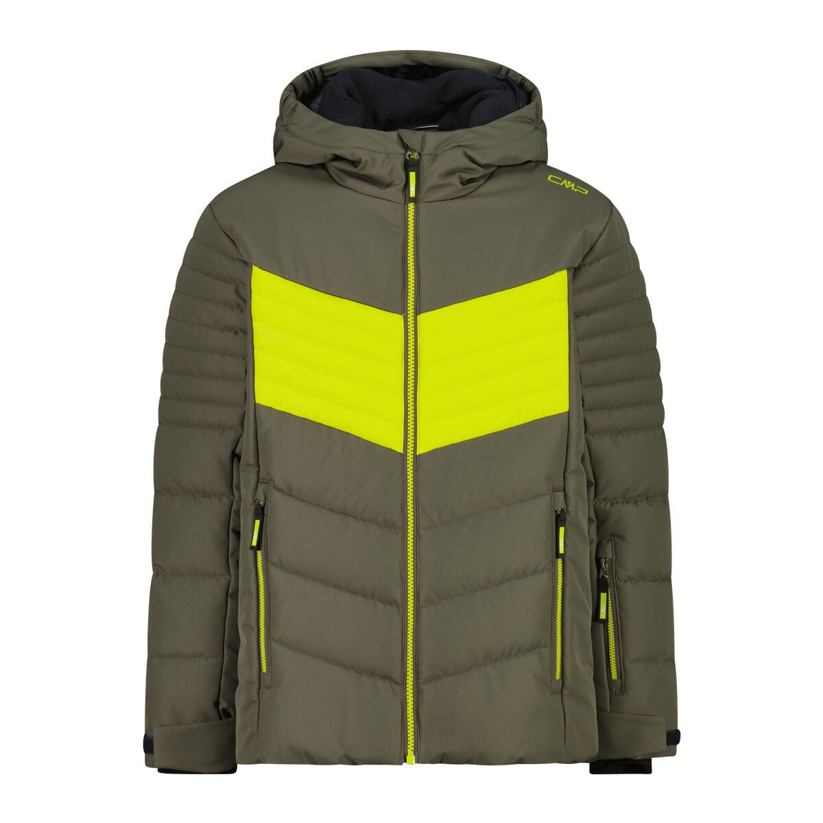 CMP KID Ski Jacket FIX Hood olive (E943) 140 36W0724-E943-140