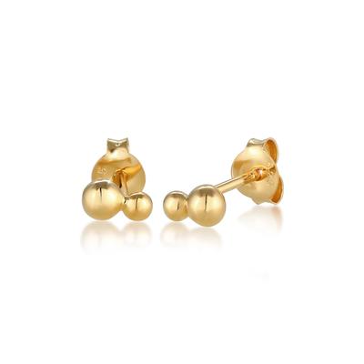 Paar Ohrstecker ELLI "Stecker Geo Kugel Basic Must-Have 925 Silber", gold, Ohrringe, Damen, onesize, ohne Stein, Silber 925 (Sterlingsilber)