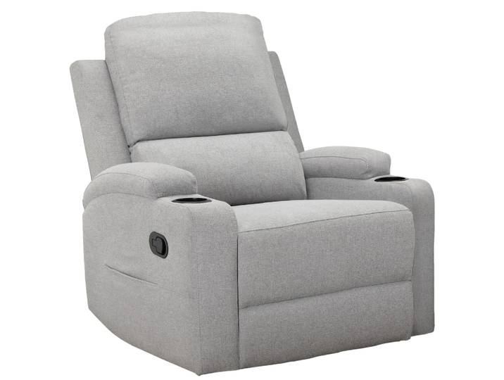 Fauteuil relax manuel en tissu gris clair
