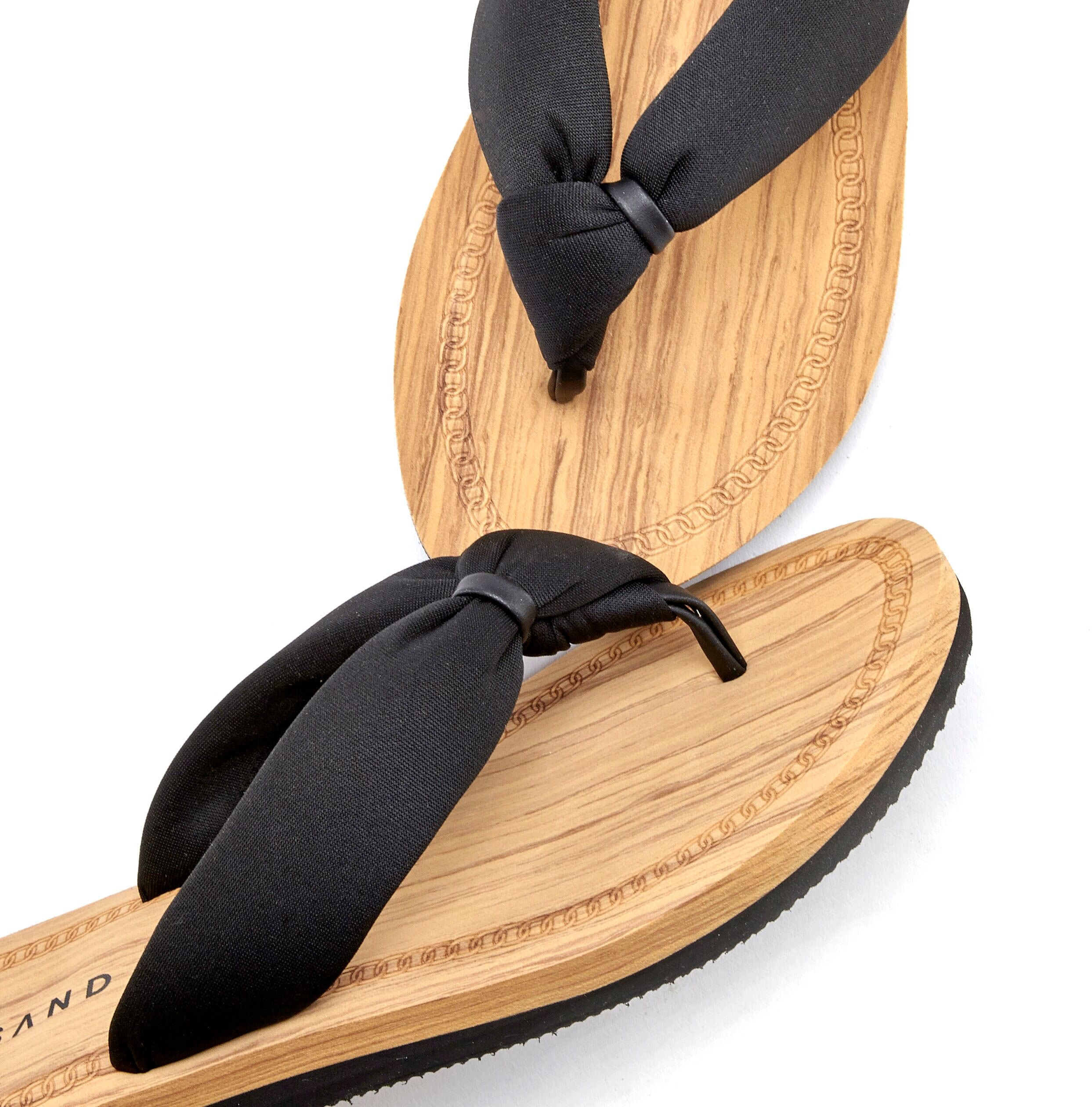 Badezehentrenner ELBSAND "Sandale,Badelatsche,Flip Flop,Mule, Pantolette,Badeschuhe,Sommerschuhe", Damen, Gr. 35, Textil, schwarz, Obermaterial: 100% Textilmaterial. Decksohle: 100% Synthetik. Futter: 100% Textilmaterial. Laufsohle: 100% Synthetik, kontra