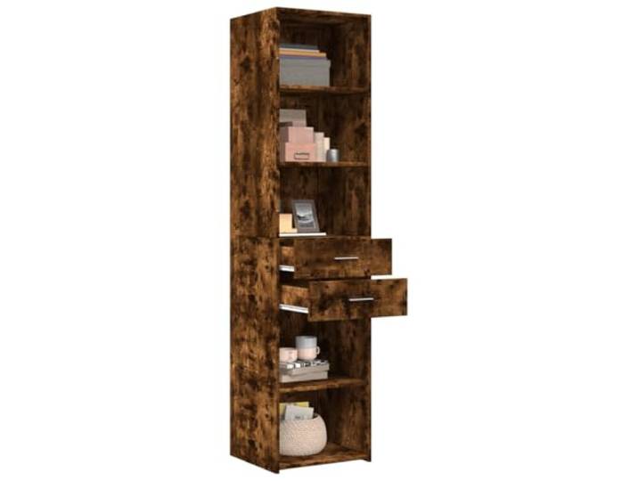 KTHLBRH Anrichte Eiche Smoke 45 x 42,5 x 185 cm Holz mehrschichtig Großer Stauraum, einfache Wartung, minimalistisches Design, inklusive Wandbefestigung