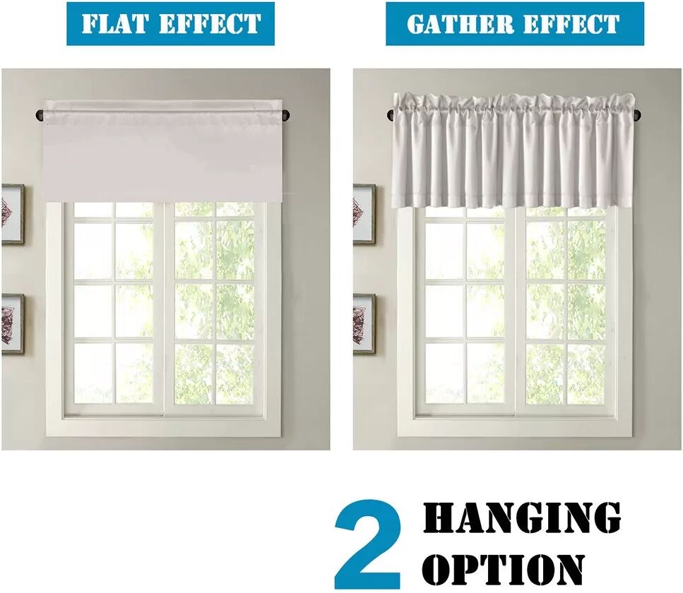 INF Verdunkelungsvorhänge 2er-Set - Kurze Polyester-Fenstervorhänge für Schlafzimmer, Wohnzimmer Weiß