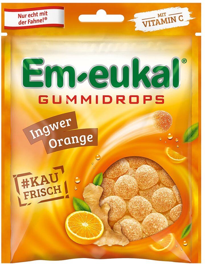 Em Eukal Gummidrops Ingwer-orange zuckerhaltig