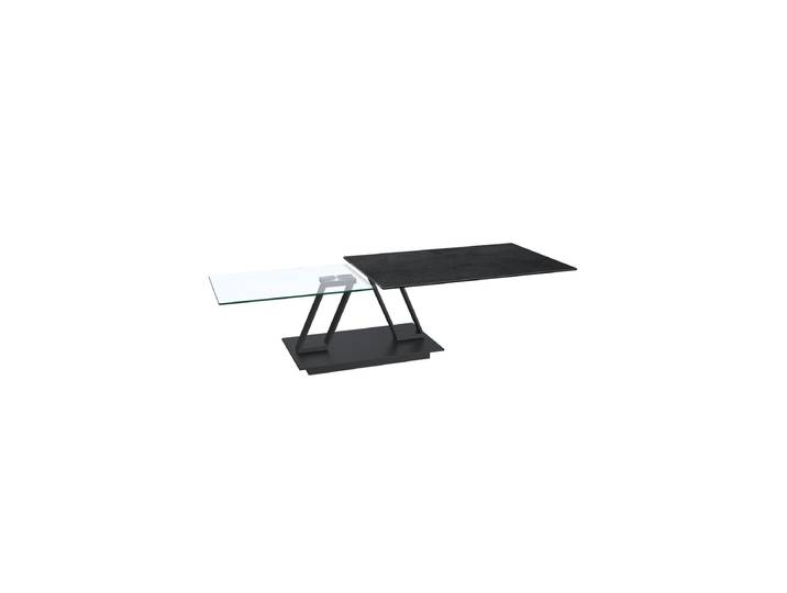 Ausziehbarer, flexibler Design Keramik Couchtisch „Barcelona“ Titan/Schwarz Akante Design