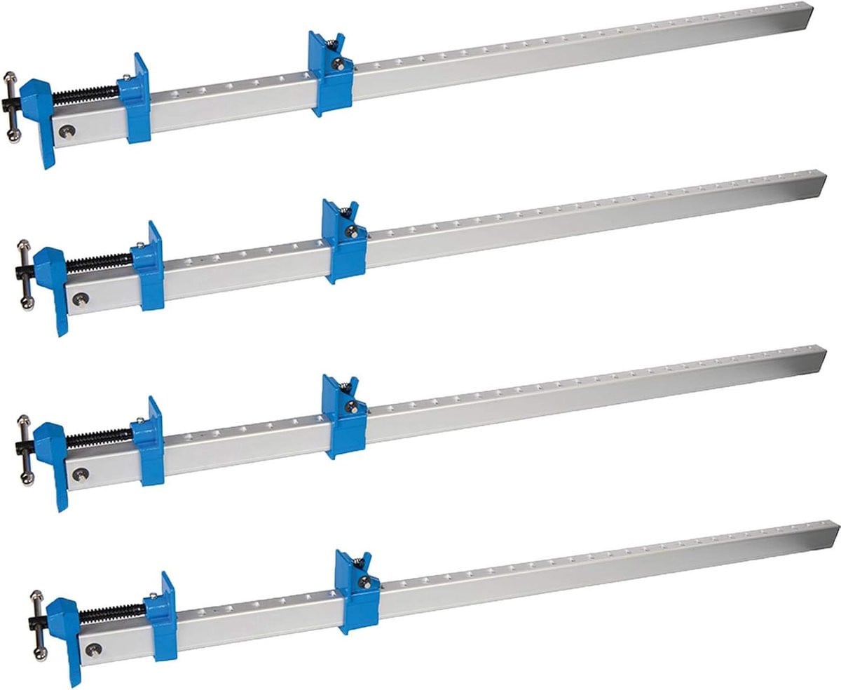 4x Verstelbare Snelspanklemmen 90cm Aluminium - Robuuste Schroefklemmen voor Diverse Klussen