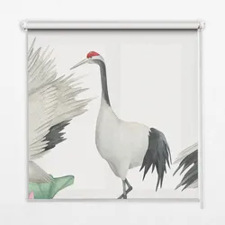 INNENROLLO - Fensterrollo - Rollo - 140x140 cm - Kraniche in den Lilien