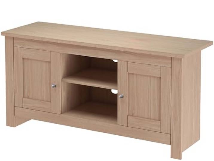 Dorel Home Emerald TV-Ständer mit 2 Türen in Eicheoptik, Spanplatte (BxTxH) 120x39x58 cm