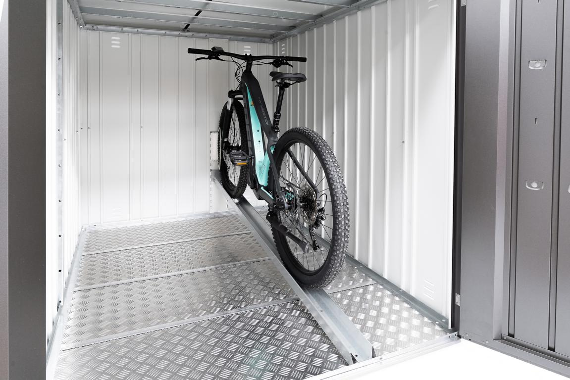 BIOHORTGARTE Fahrradschiene zu MiniGarage silber-metallic Gr. L 16937203
