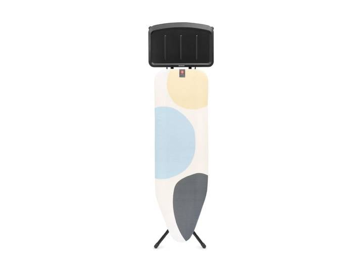 Bügelbrett BRABANTIA mit Dampfstationsablage 134401 Spring Bubbles , beige, blau, schwarz, B:38cm T:124cm, Bügelbretter, Bügelbrett