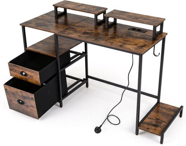 Rio Iron Computer Desk Brown 87cm H X 120cm W X 48cm D