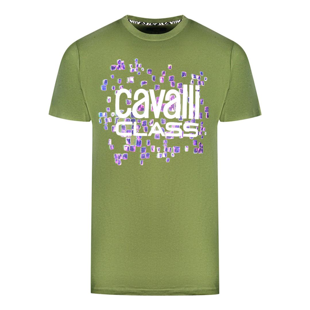 Cavalli Class Skalen-Design-Logo grünes T-Shirt