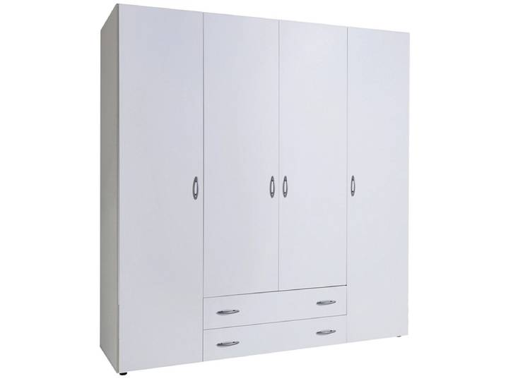 Drehtürenschrank BAKER weiss 4 Türen 2 Schubladen