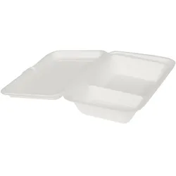 Paperlynen Menübox mit Deckel mit Deckel, Bagasse, 2-geteilt, 135 x 197 mm, h 52/19 mm - 750 ml  500 Stück