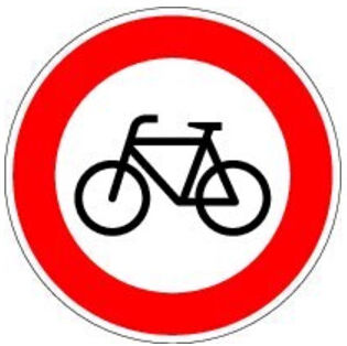VKZ.254 Rond 600mm Interdiction aux cyclistes RAL-Marque de qualité Film RA1 ; ADCO (4251783602615)