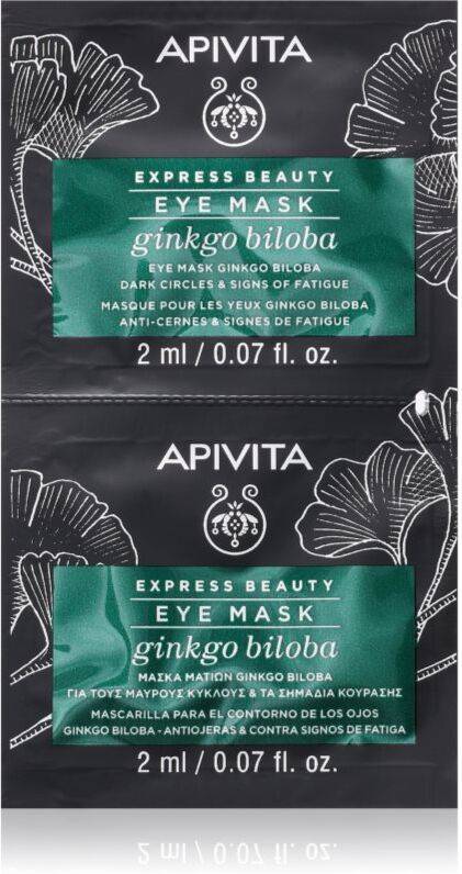 Apivita Express Beauty Eye Mask Gingko Biloba eye contour mask to treat dark circles 2x2 ml