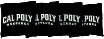 Skip's Garage Cal Poly Mustangs Black Cornhole Bags