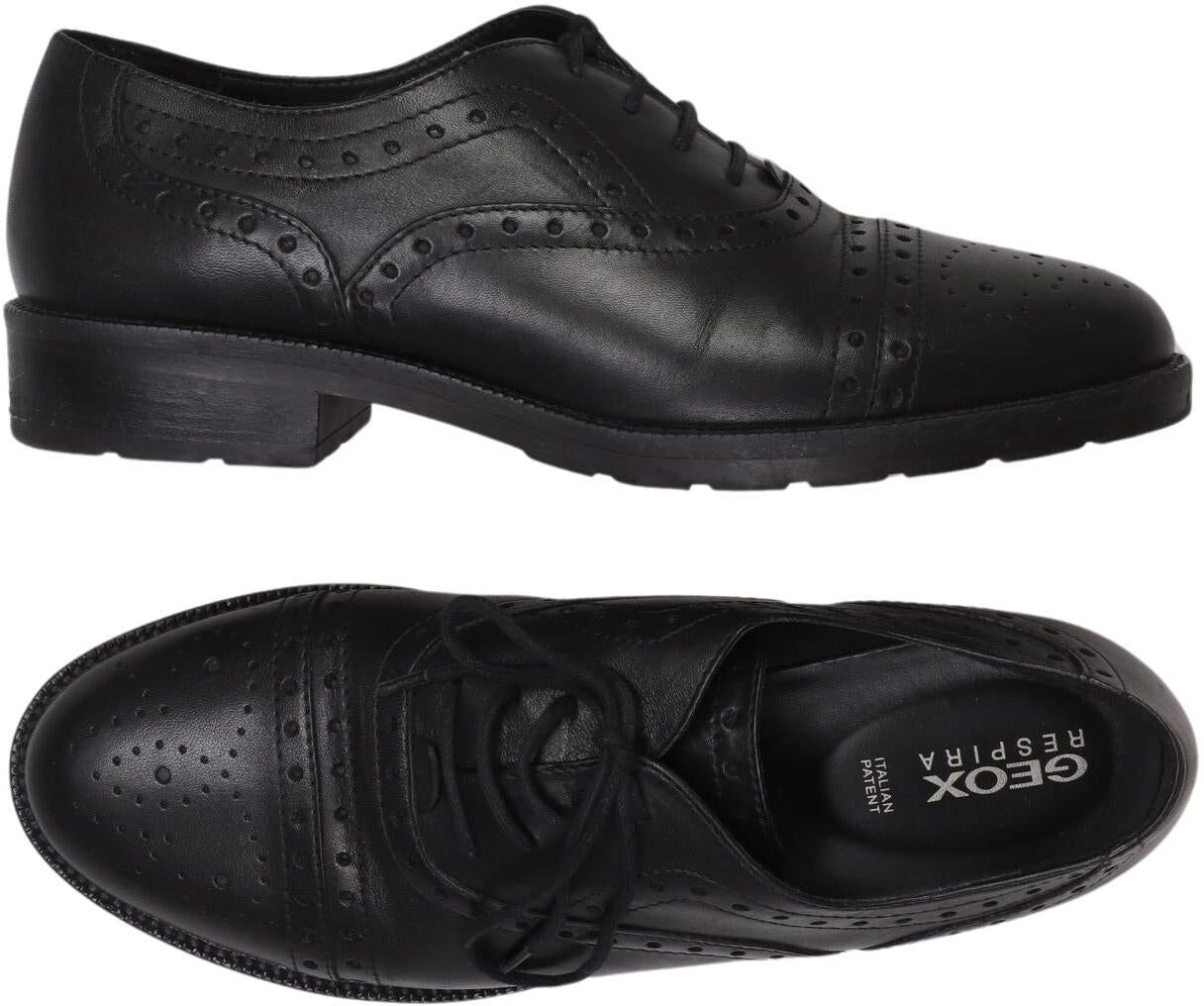 Geox Damen Halbschuh, Schwarz, Gr. EU 37, Leder - Second Hand