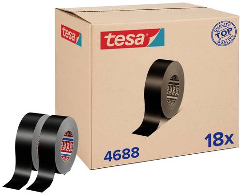 Tesa tesaband 4688 Standard 04688-00000-00 Gewebeklebeband Schwarz (L x B) 50m x 50mm 18St.
