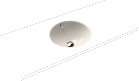 Kaldewei Classic Unterbauwaschtisch 910106003231 d= 36cm, mit Überlauf, Schallschutz, pergamon Perl-Effekt
