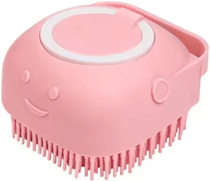 Inspire Picks SpaSoothe Silicone Pet Grooming Brush With Shampoo Dispenser pink 1pc