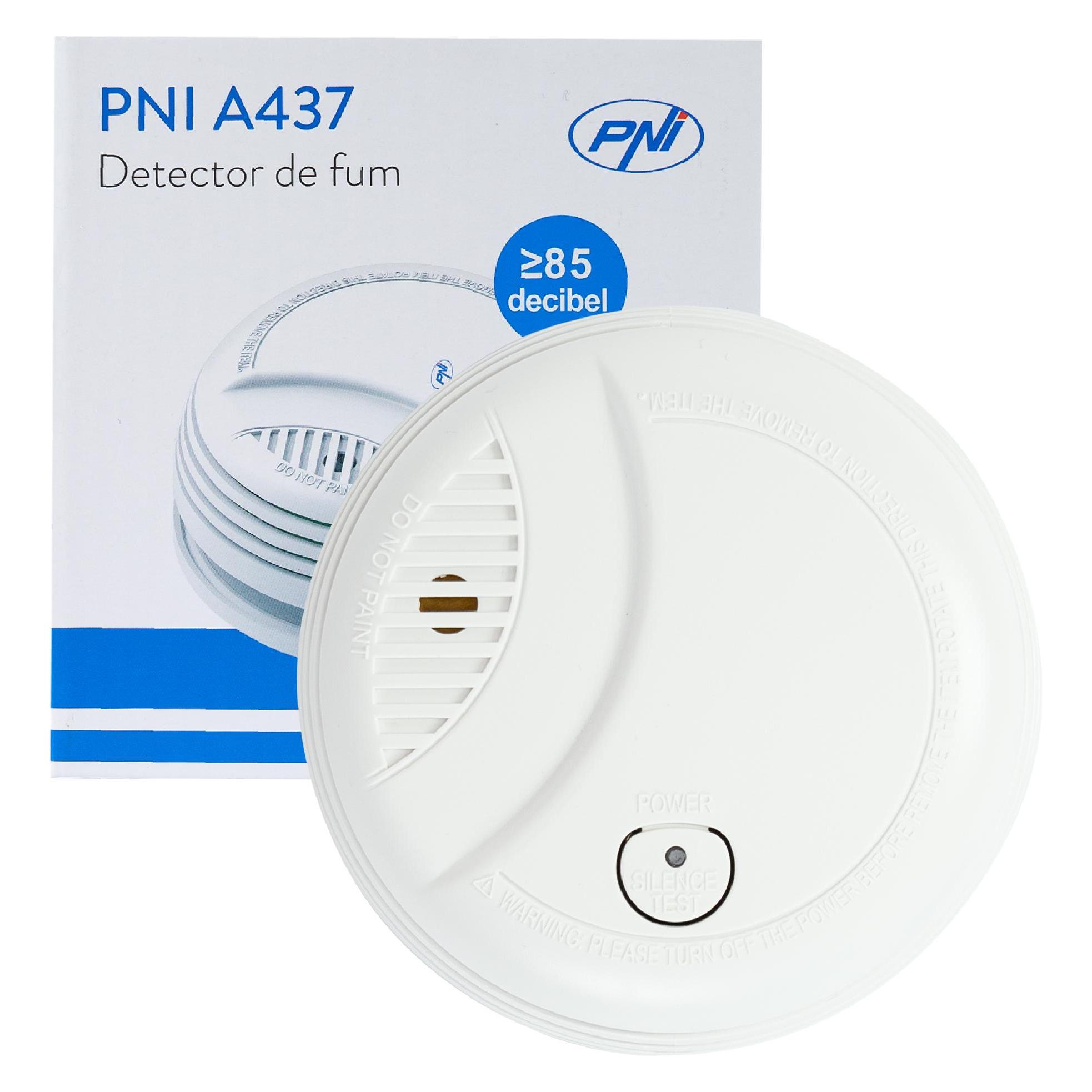PNI Rauchmelder A437, eigenständig, mit Ton- und Lichtalarm, 85 dB, Innenbereich, weiss (43698804)