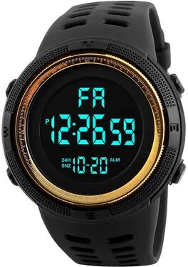 Quick Pick Pro YIKAZE Tactical Digital Sports Watch Waterproof Military Wristwatch For Men gold