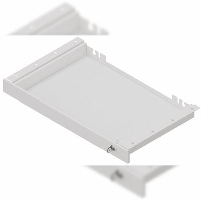 bümö Schreibtisch Schublade für Laptop & Notebooks abschließbar aus Metall in weiß mit Schloss und Antirutschmatte - Unterbauschublade für Bürortische