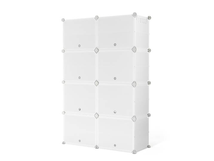 Schuhschrank Steckregal transparent 8 Boxen