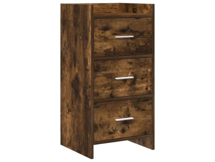 GFMGUEMV Sideboard Geräucherte Eiche 40x36x80 cm Holzwerkstoff Anrichte Holzwerkstoff, geräucherte Eiche, Metallgriffe, vielseitige Fächer, einfacher Aufbau, pflegeleichte Oberfläche